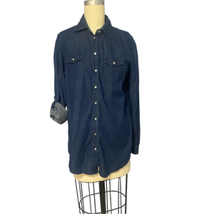 Denim Shirt snap front western style sz S | Women’s Cotton Express